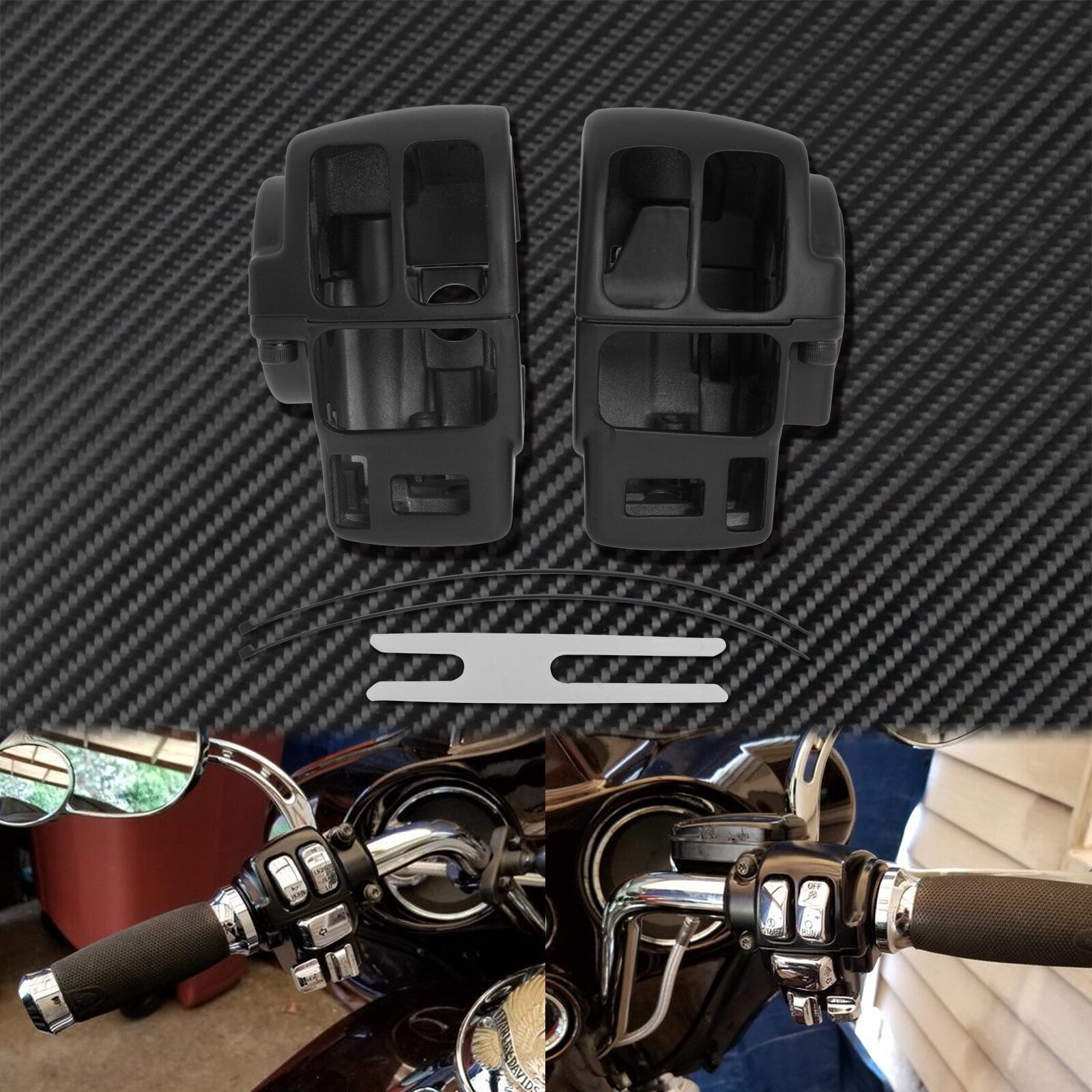 ya 1 7.4 Black Hand Control Switch Housing Cover Fit for Harley Touring Glide 1996-2013