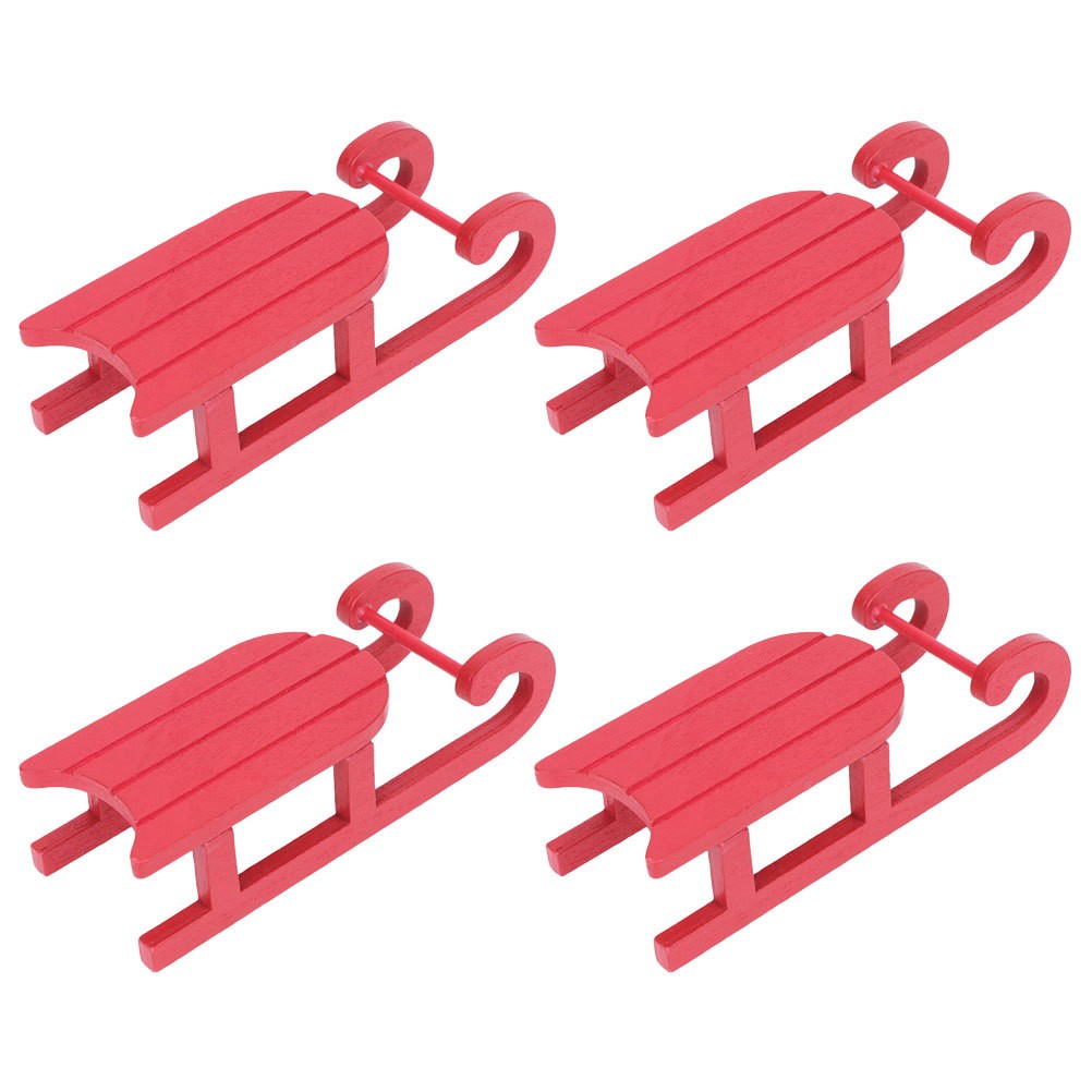 ya 25 4 Pcs Sleigh Hangings Wood Sled Decorations ature for Crafts