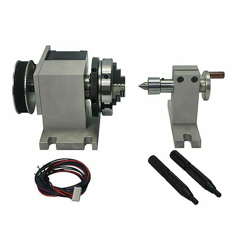 ya 26 8.1 CNC Engraving Machine Four-axis Rotating Shaft 65mm Chuck with Thimble Tailstocka