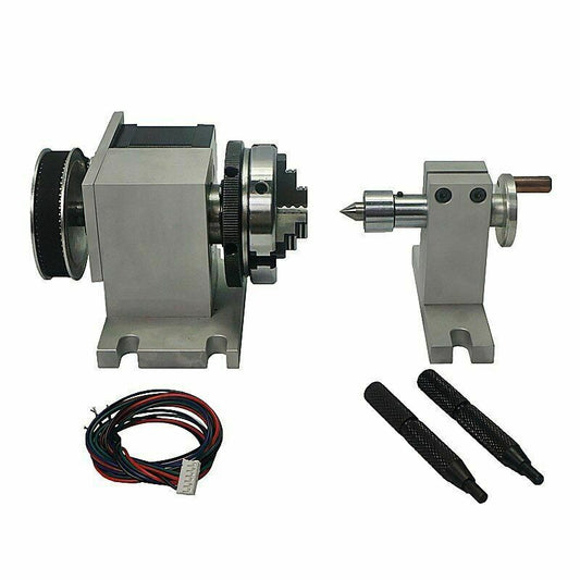 ya 26 8.1 CNC Engraving Machine Four-axis Rotating Shaft 65mm Chuck with Thimble Tailstocka