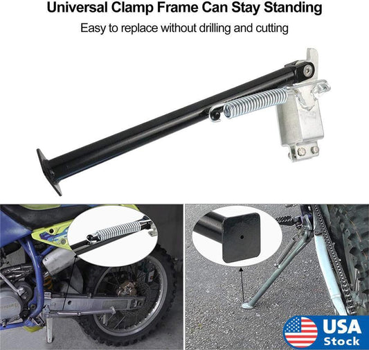 ya 2 7.16 14 Clamp Frame On Side Kick Stand for Dirtbike HEAVY DUTY Off Road Bikes