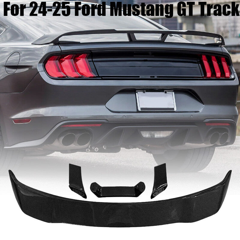 ya 10 10.28 Real Carbon Fiber Rear Trunk Lip Spoiler Wing For 24-25 for Mustang GT Trac