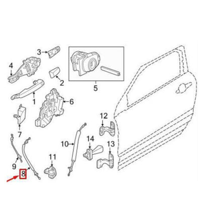 ya 5 8.7 Front Door Lock Cable fit for for Land Rover for Range for Rover Evoque 2012-19 LR025409