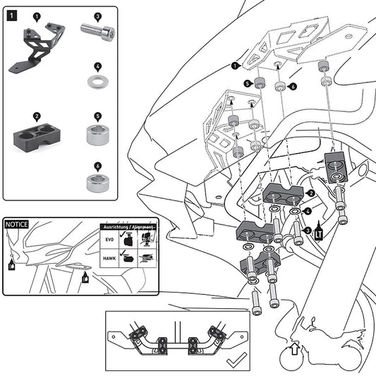 ya 2 6.26.2 for Kawasaki 650 Motorcycle Spotlight Bracket Fog Light Mounting Kits