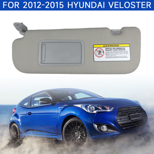 ya 1 7.8.2 Left Side Sun Visor Gray with Mirror Fits 2012-2015 for Hyundai for Veloster Driver Side