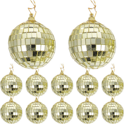 ya 25 12pcs Mirror Disco Tree Hanging Party Glass Pendants