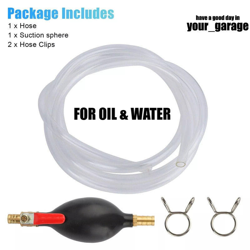 ya 16 Fuel Transfer Siphon Pump & Gasoline Siphon Hose For Oil and Water US NEW