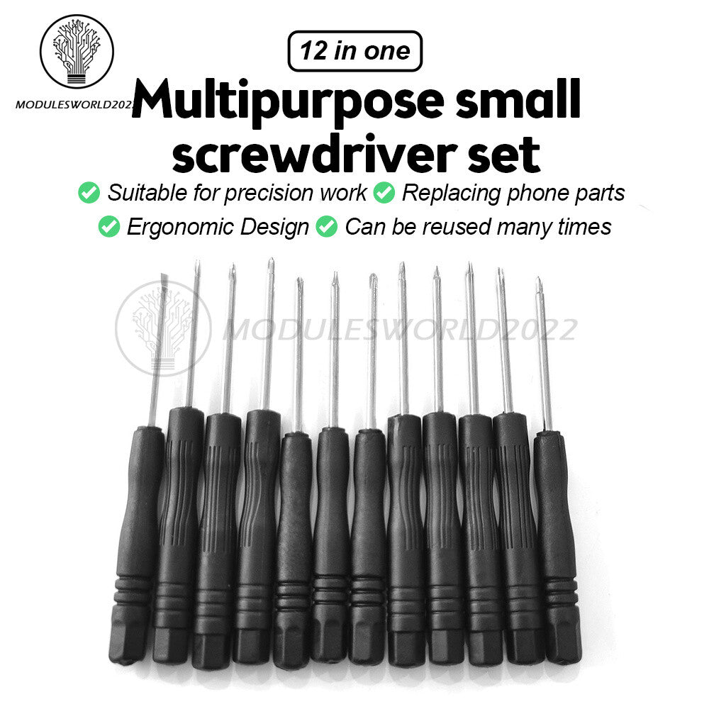 ya 26 12PCS Set Screwdriver Set Flat Head Slotted Flathead Non-Slip Pision Tool Kit