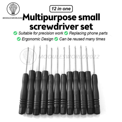 ya 26 12PCS Set Screwdriver Set Flat Head Slotted Flathead Non-Slip Pision Tool Kit