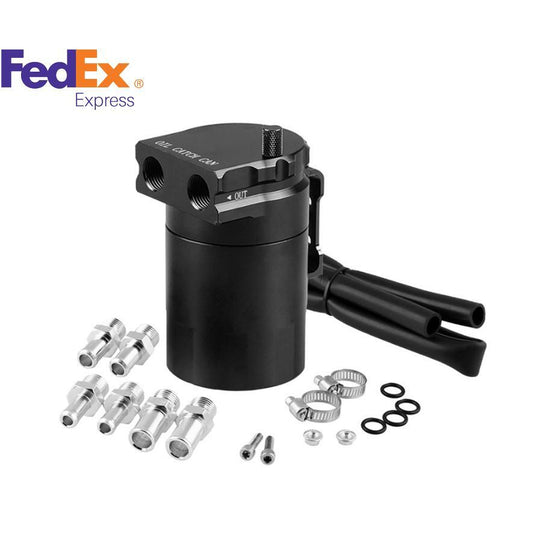 ya 27 6.21 300ML Aluminum Oil Catch Can Kit Black Breather Baffled Reservoir Tank Universal