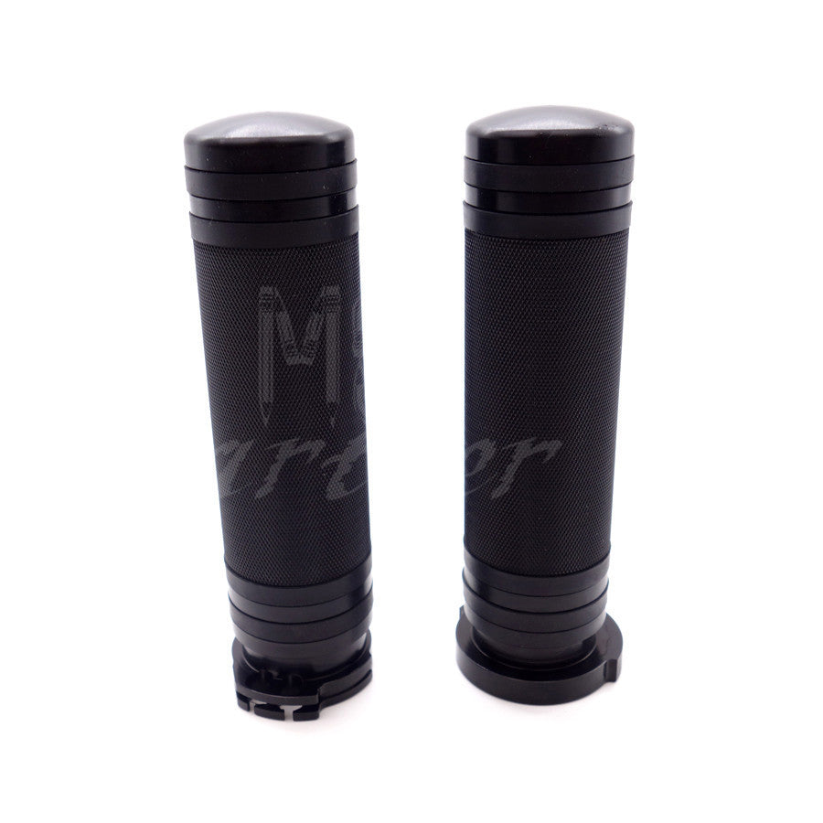 ya 5 8.7 1 Black CNC Knurled Handlebar Hand Grips for Harley V-Rod Touring Softail XL
