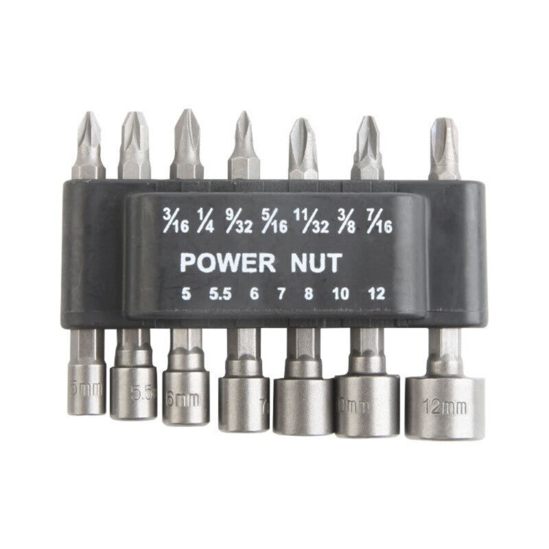ya 25 7Pcs Hexago l Shank Socket Wrench Power Drill Bit Nut Driver Set Replacement