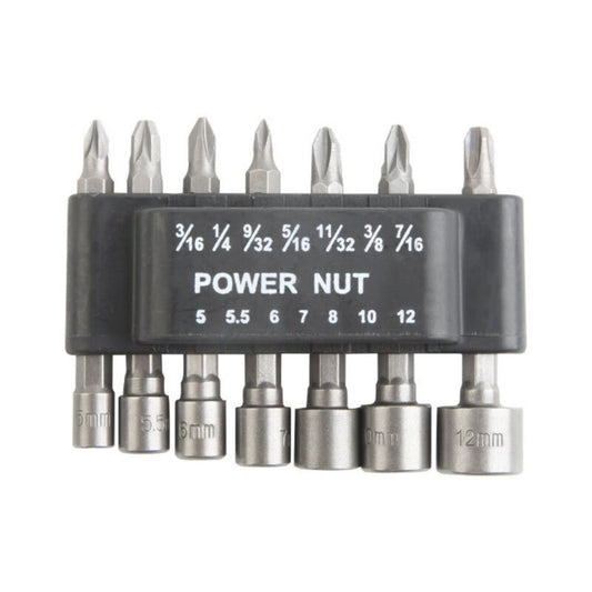 ya 25 7Pcs Hexago l Shank Socket Wrench Power Drill Bit Nut Driver Set Replacement