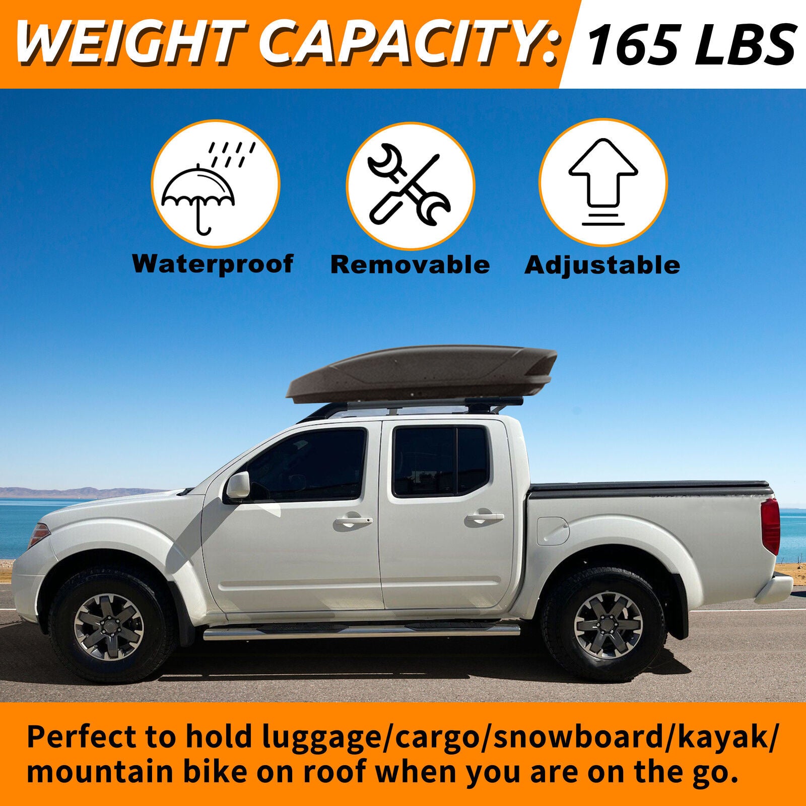 ya 5 8.7 for Nissan Frontier 2005-2022 4Door Roof Rack Rail Luggage Carrier 165LBS