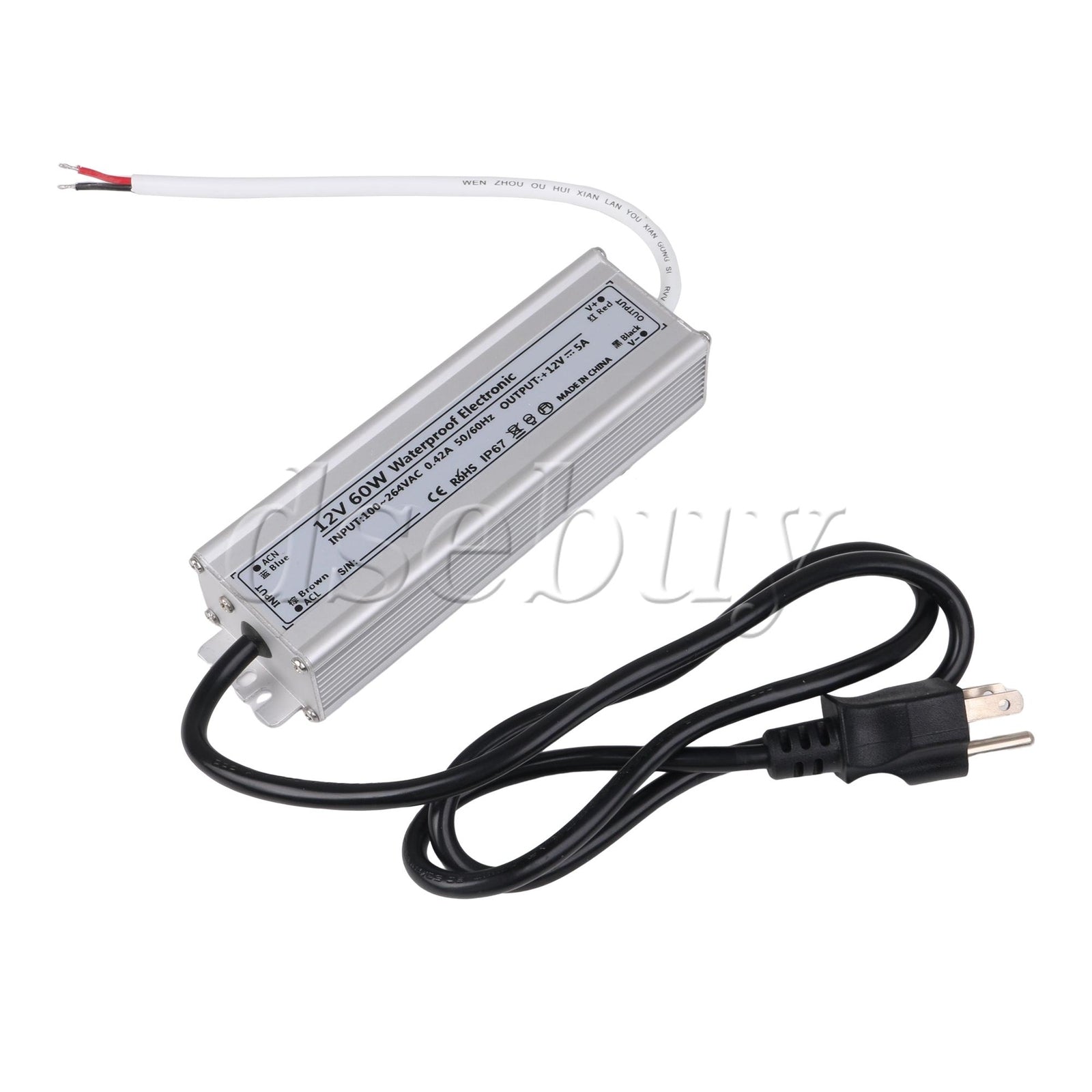 ya 14 AC100-264V to DC12V 60W Transformer Adapter for LED Light Low Voltage Output