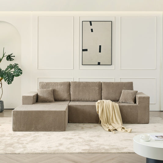 ya 28 110 Grey Cloud Modular Sectional Sofa,Boneless, 3-Seater w/2 Pillows