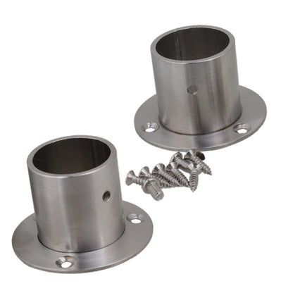 ya 26 4PCS Silver Closet Rod Flange 32mm Stainless Steel Housewear & Furnishings