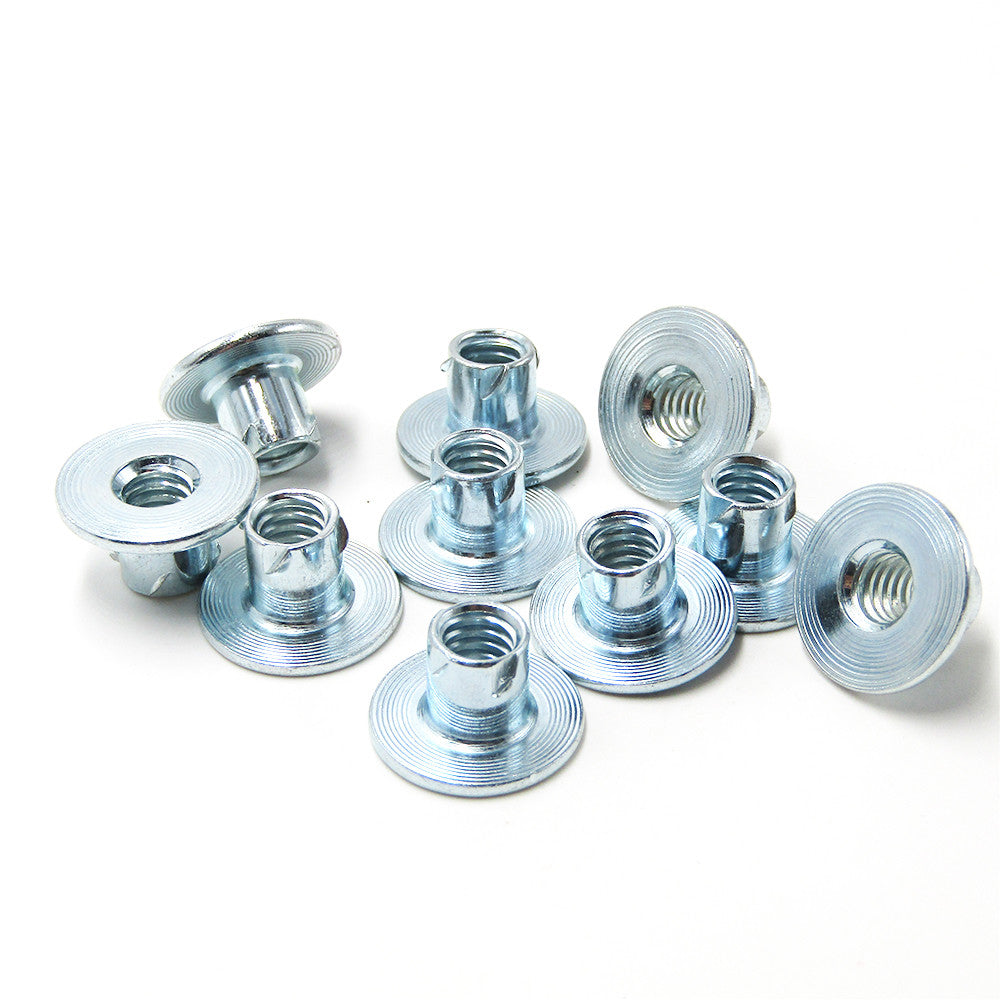 1/4  Cold Heading 4 Prongs T Nut Zinc Plated Tee Nuts for Wood Insert Sound Box