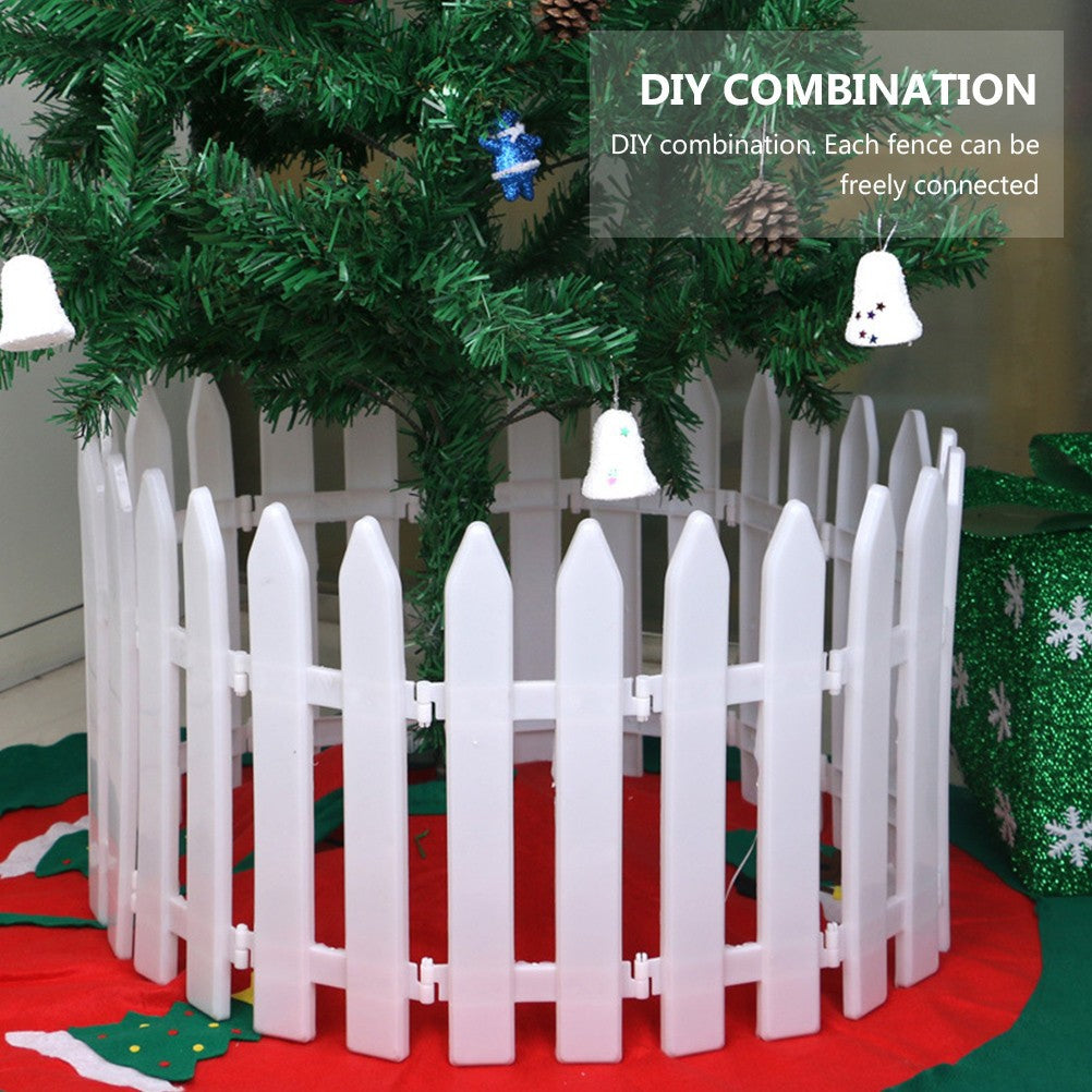 ya 25 10 Pcs White Fence for Garden Plastic Borders Fencing Party Decorations