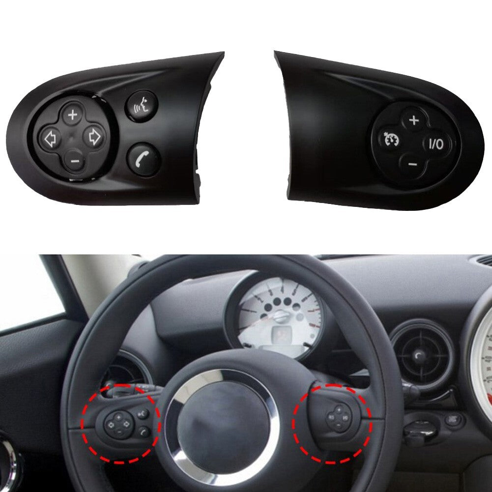 ya 2 7.14 1 Pair Steering Wheel Control Switch Cover for for Mini For Cooper R55 R56 R60 07-14