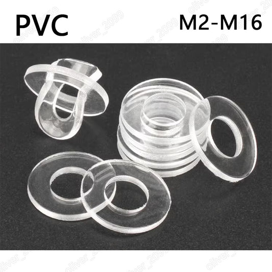 Plastic PVC Polyvinyl Chloride Transparent Gasket Washers M2 M3 M4 M5 M6 M8-M16