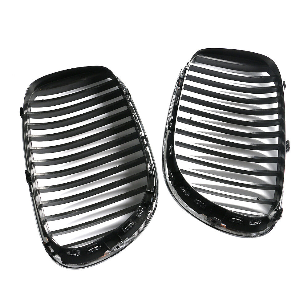 ya 3 6.23 Pair Front Bumper Grille Chrome for 09-14 for BMW 7-Series 51117184151 & 51117184152