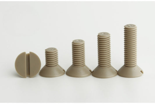 PEEK Plastic Slotted Countersunk Flat Head Screws M3/M4/M6/M8/M10