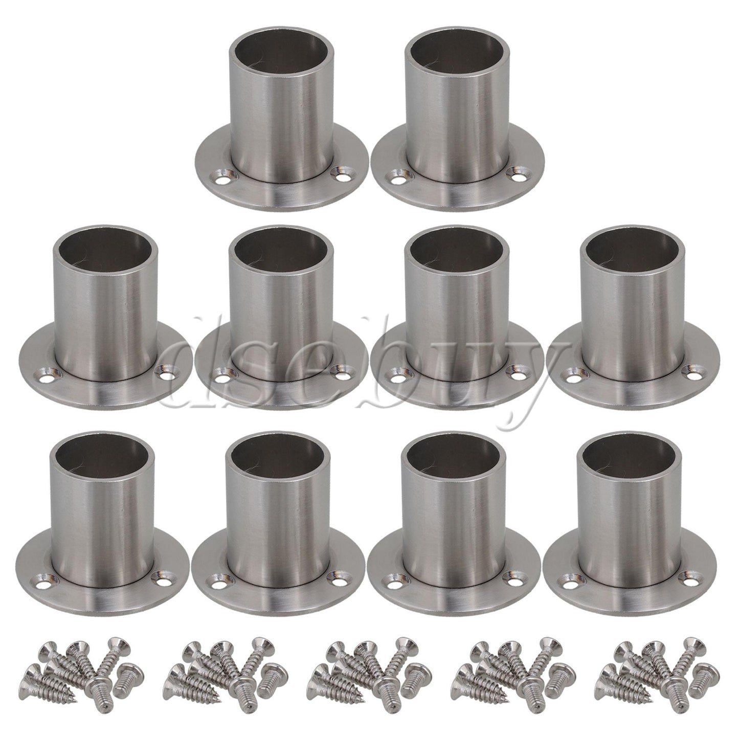 ya 26 10x Stainless Steel Closet Fitting Flange Bracket Suitable for 25mm Rod