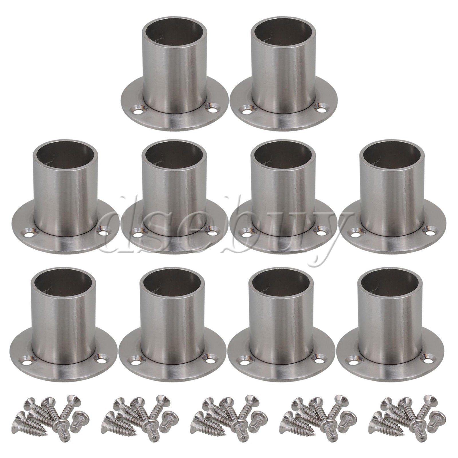 ya 26 10x Stainless Steel Closet Fitting Flange Bracket Suitable for 25mm Rod