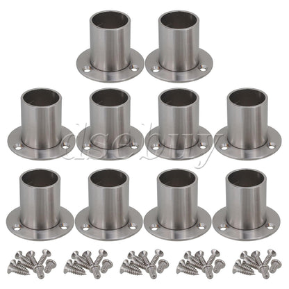 ya 26 10x Stainless Steel Closet Fitting Flange Bracket Suitable for 25mm Rod