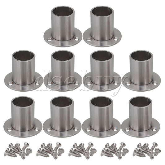 ya 26 10x Stainless Steel Closet Fitting Flange Bracket Suitable for 25mm Rod