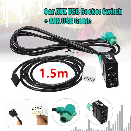 ya 2 6.26 AUX USB switch+cable suitable for BMW E60 E61 E63 E64 E87 E90 E70 F25 F12 F13