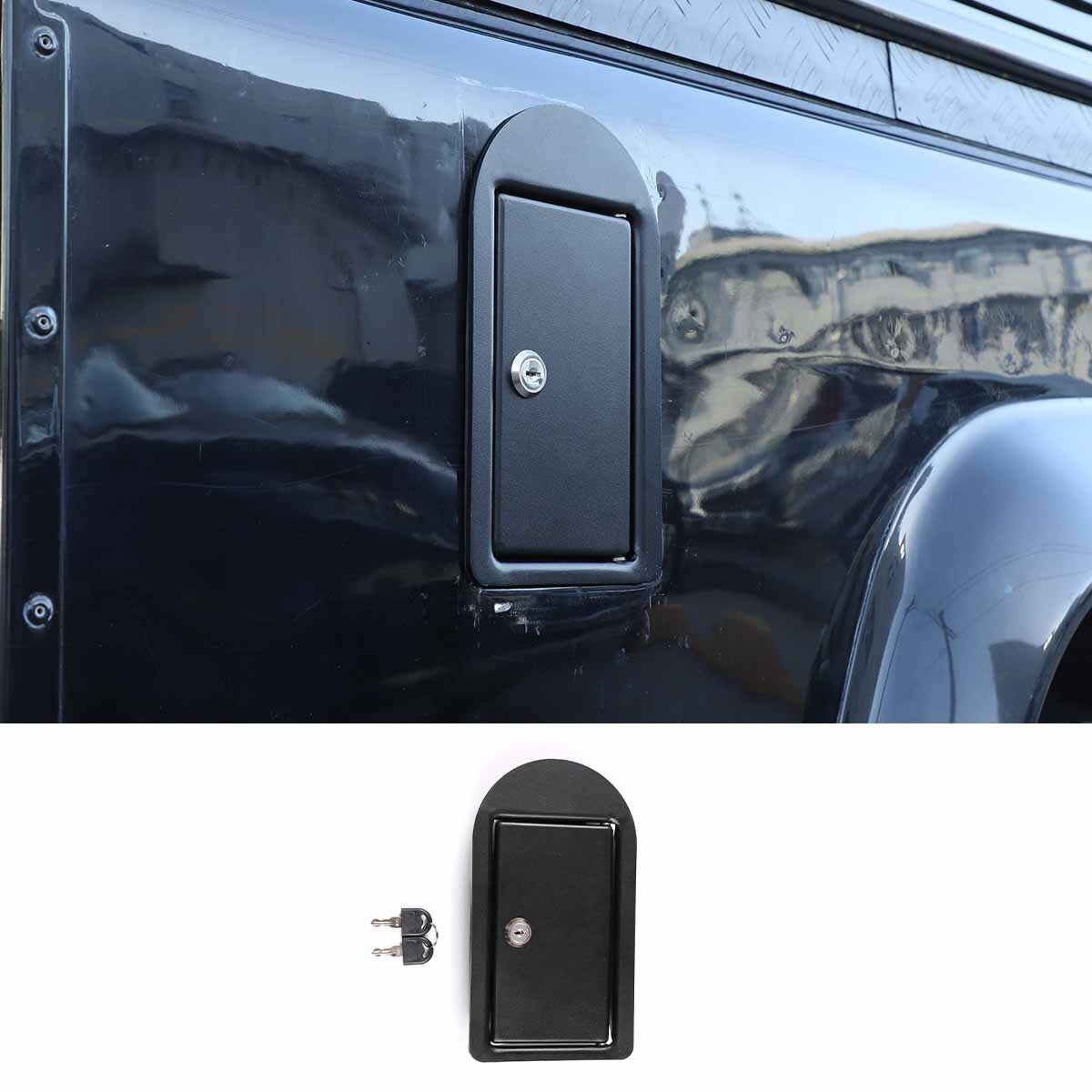 ya 11 6.8 Black Alloy Fuel Cap Safety Lock Cover for for Land Rover for Defender 2004 - 2019