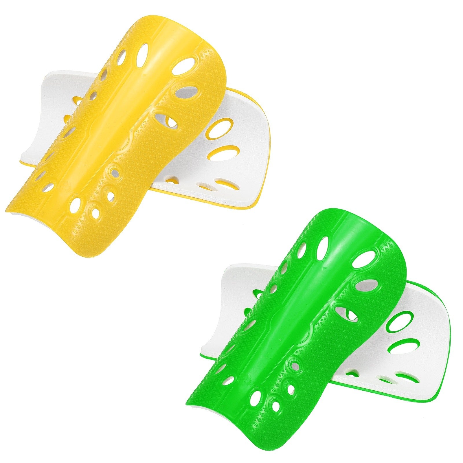 ya 2 7.14 Soccer Shin Guards Shin Pads Sleeve for Football L & 2 Pack & Yellow/Green
