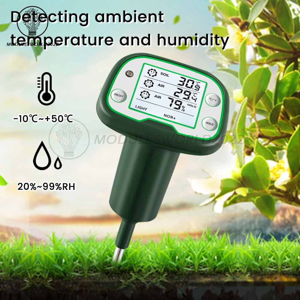 ya 26 4-in-1 Digital Soil Temperature Tester Illumi nce/Ambient Temperature/Humidity