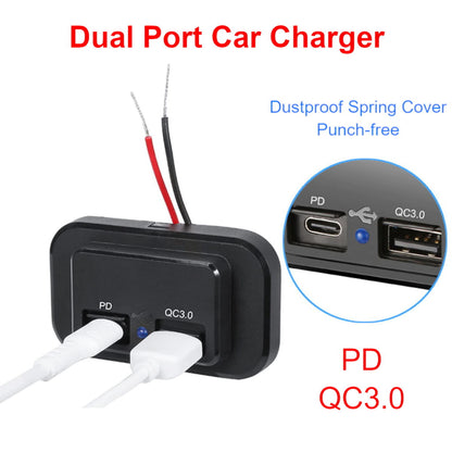 ya 5 8.7 PD Type C USB Port Car Fast for Charger Waterproof Socket Power Outlet Panel Mount