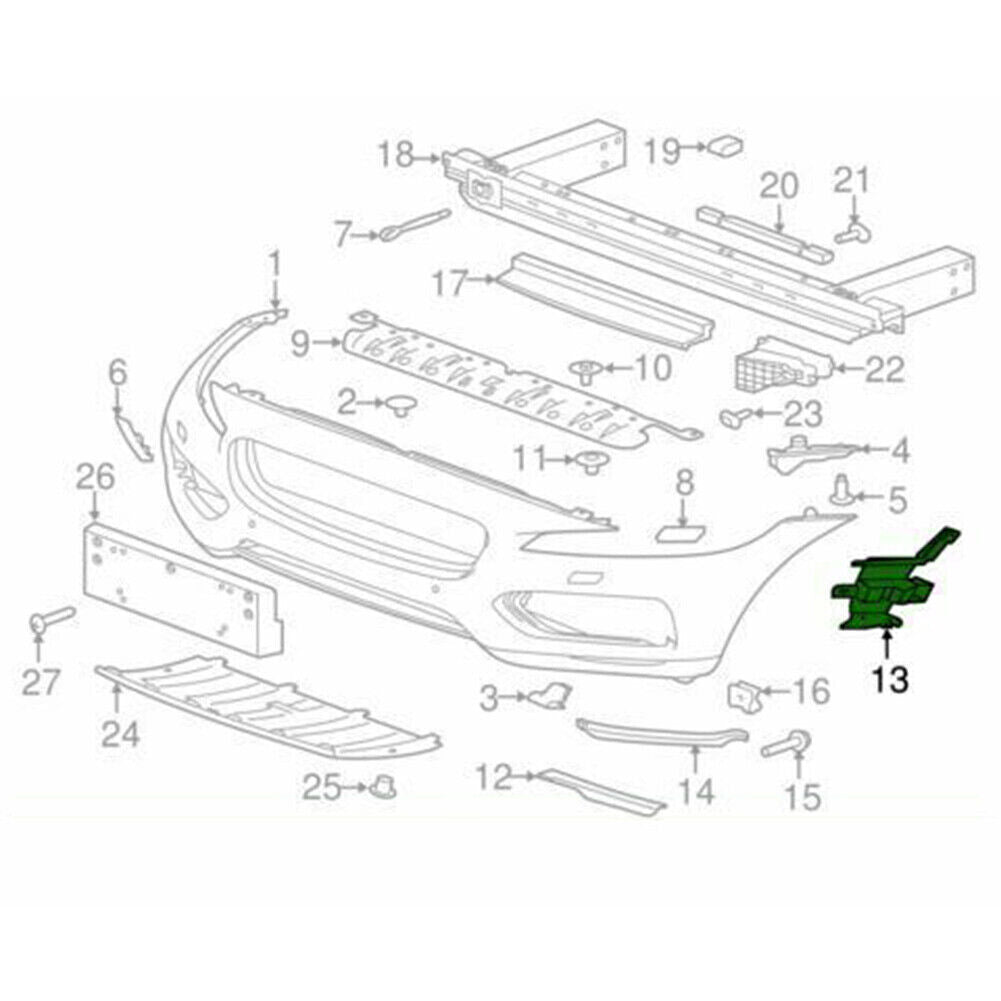 ya 4 6.21 Front Bumper Mount Bracket for Jaguar F-Pace R-Sport Sport S Sport 2017-2020 18