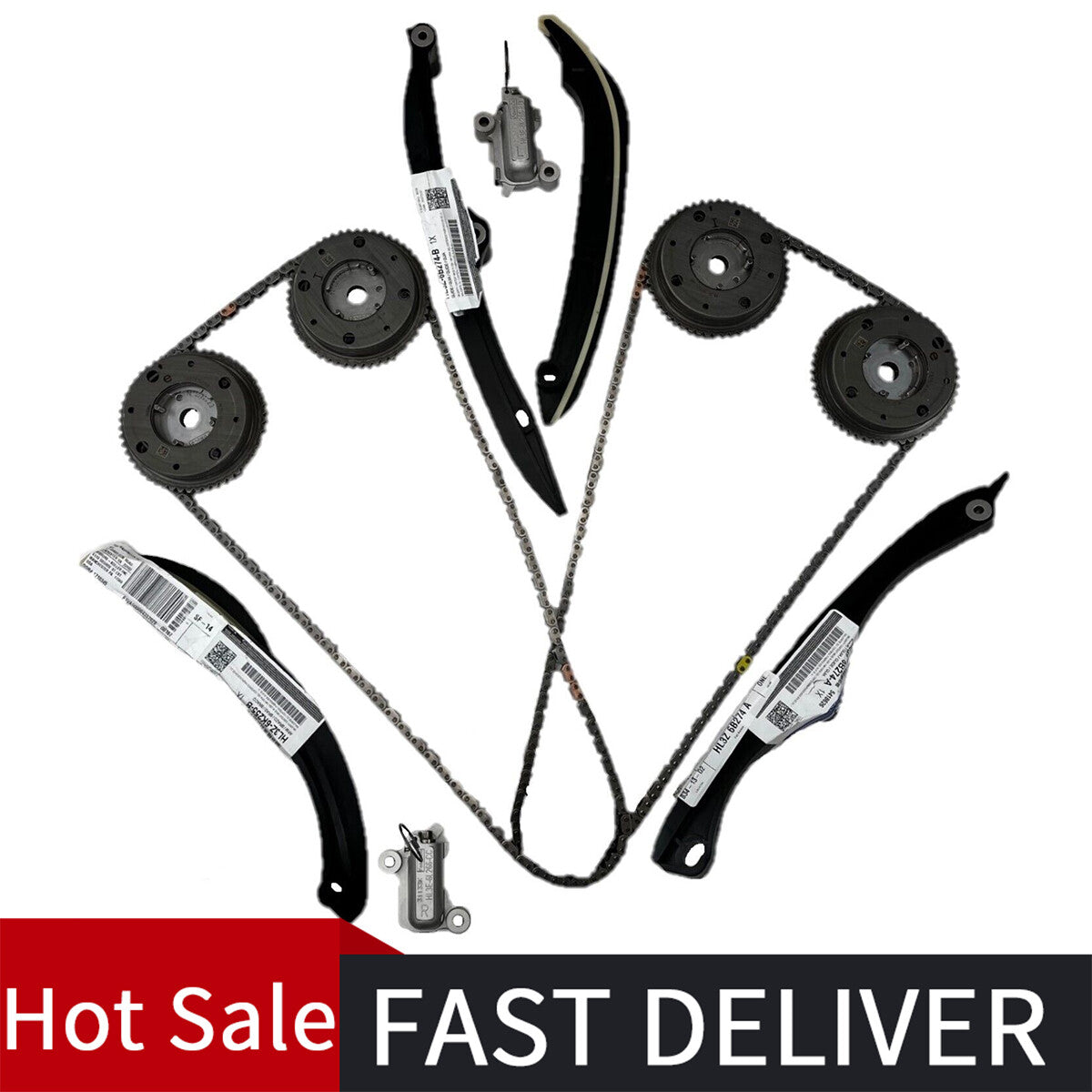ya 10 10.28 Fit For 17-24 F150 3.5L Ecoboost Chains, Guides, Tensioners W/ PHASERS KIT 