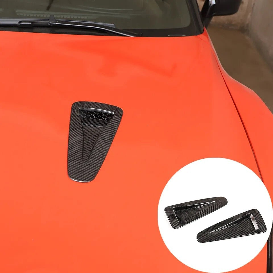 ya 11 10.28 Front Hood Fender Vent Scoop Cover Real Carbon Fiber For GTR R35 08-16 n