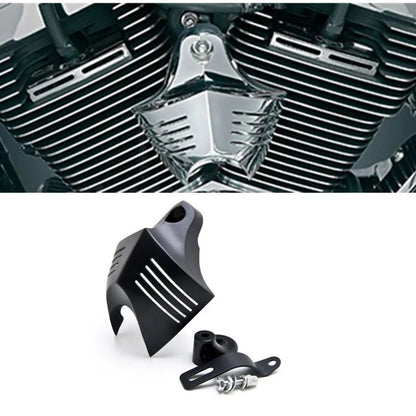 ya 5 8.7 Black motorcycle V-Shield grill horn cover set suitable for Harley Big Twins 1992-2013