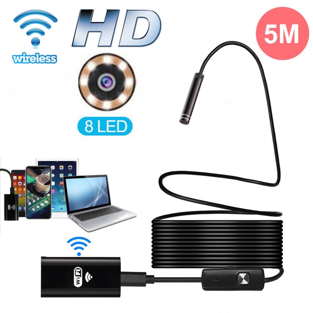 ya 16 5M 8LED WiFi Borescope Endoscope Inspection Camera for iPhone Android iOS