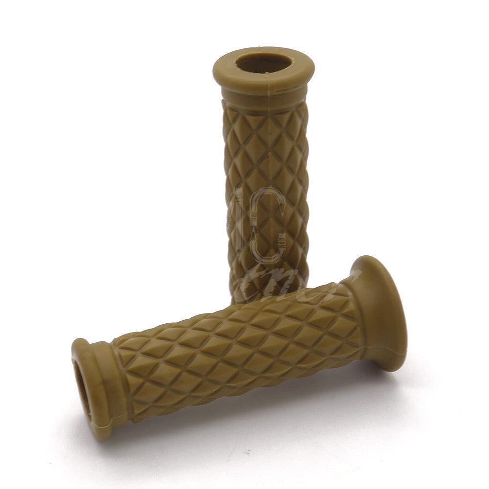 ya 5 8.7 7/8'' 22mm Diamond Retro Rubber Handlebar Hand Grip For Cafe Racer Bobber Custom