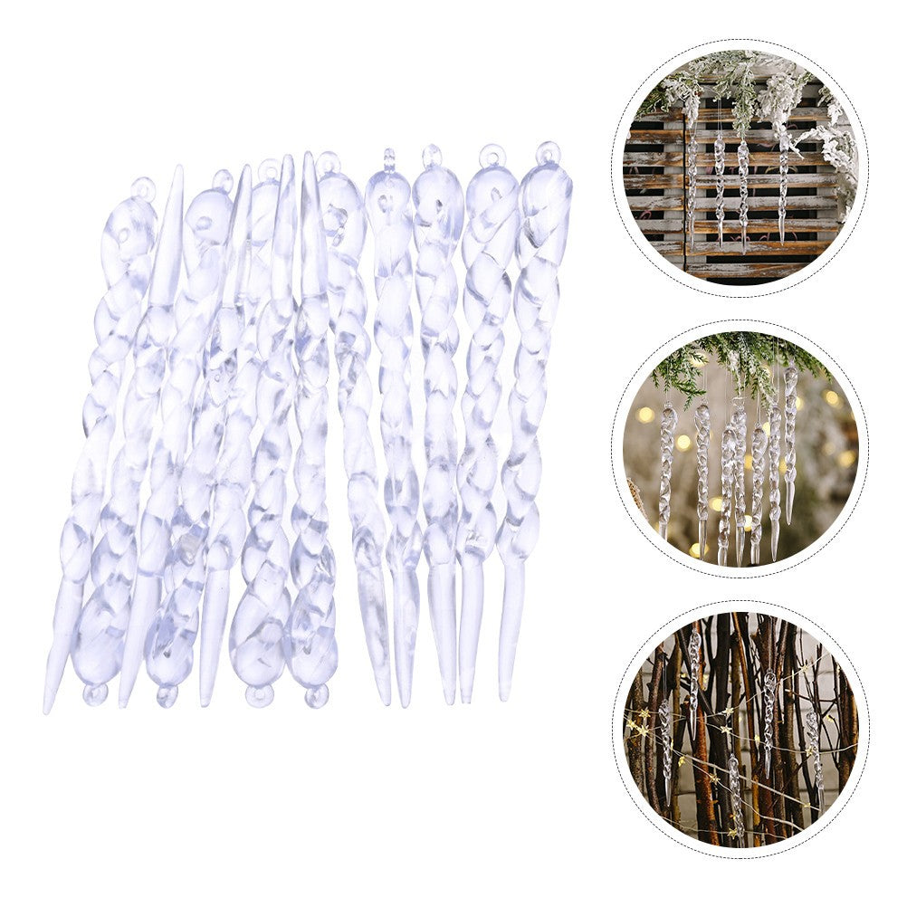 ya 25 48 Pcs Tiny Or ments Transparent Pendant Decoration Icicles