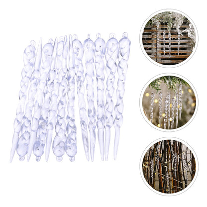 ya 25 48 Pcs Tiny Or ments Transparent Pendant Decoration Icicles