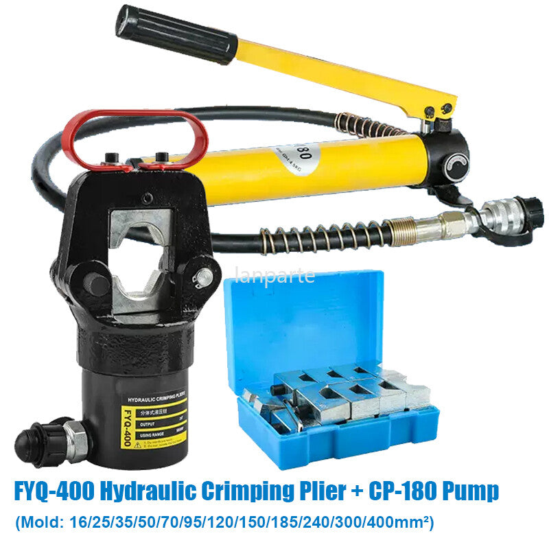ya 26 8.1 Manual Hydraulic Crimper Crimping Pliers 20 Ton Hose Lug Termi l+ Pump+ 12 Diesa