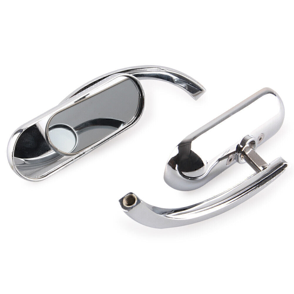 ya 4 6.21 Chrome Oval Rearview Side Mirror for Harley-Davidson Road King Fatboy Dyna