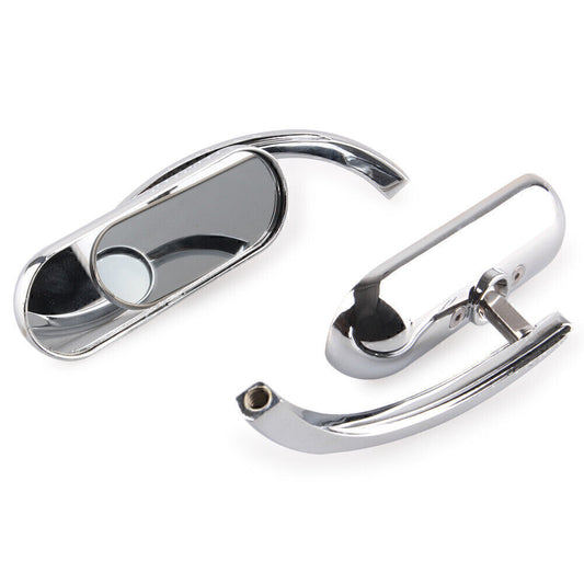 ya 4 6.21 Chrome Oval Rearview Side Mirror for Harley-Davidson Road King Fatboy Dyna