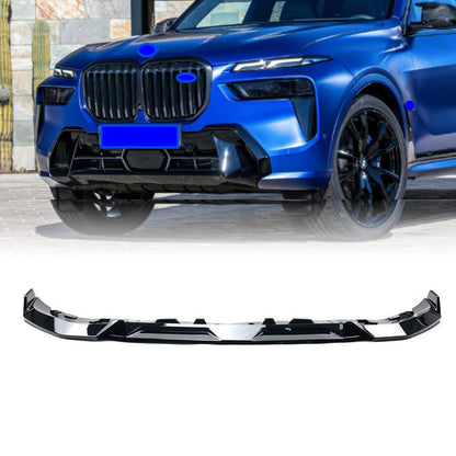 ya 10 10.28 Glossy Black Front Bumper Lip Splitter Kit For G07 X7 LCI 2023-2024 MP Styl
