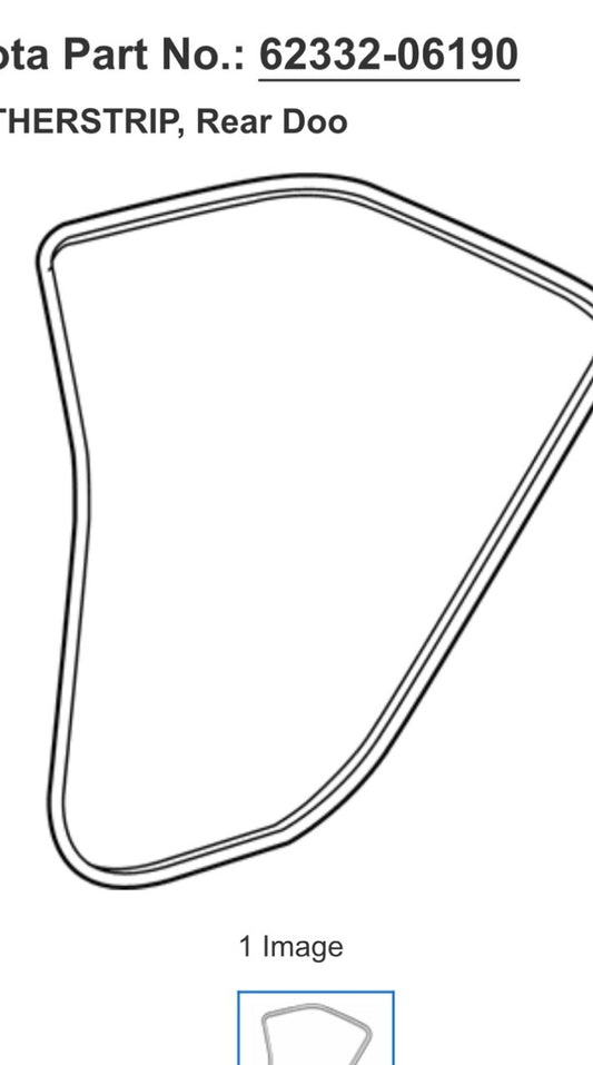ya 9 6.4 for Toyota for Camry 2018-2023 OE Rear Left Door Belt Molding 62332-06190