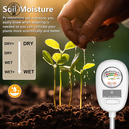 ya 26 4 in 1 Soil PH Meter Sunlight Fertility Hygrometer Rotatable Folding Soil Tester